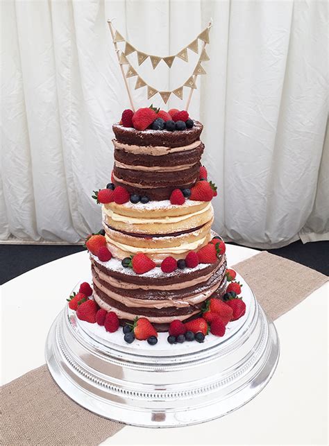 choc and vanilla naked wedding cake the cakery leamington spa and warwickshire cake boutique