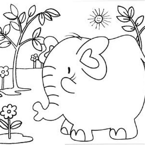 Funny Elephant Coloring Page For Kids Mitraland