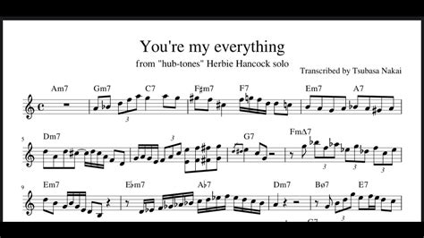 Youre My Everything Herbie Hancock Solo Transcription From Hub Tones Youtube