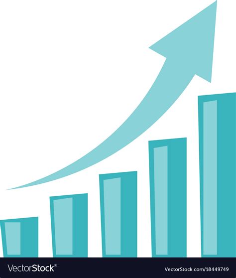 Business Growth Bar Chart With Arrow Going Up Vector Image