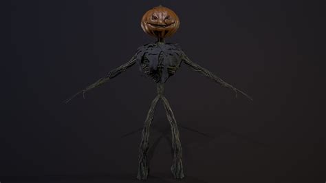 3d model creepy pumpkin monster vr ar low poly cgtrader