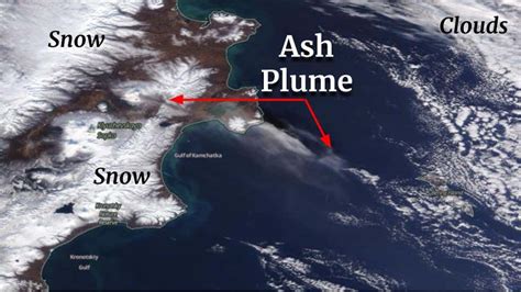 Satellite Shows Ash Plume From Russian Volcano Streaking Across The