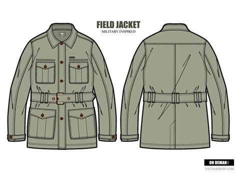 Download Men Field Jacket Vector Fashion Apparel | 패션 스케치, 군복, 패션