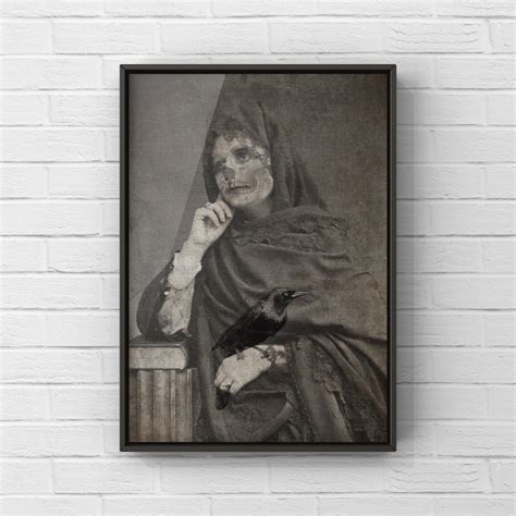 Vintage Victorian Halloween Portrait Spooky Skeleton Lady Etsy
