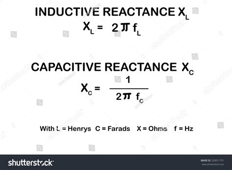 Training Chart Equations Calculating Inductive Capacitive 스톡 일러스트 220011751 Shutterstock