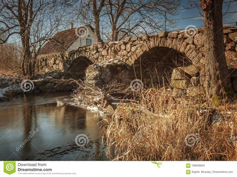 Old Stone Bridge Stock Photo Image Of Rock Long Reflection 109405844