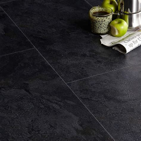 Black Slate Tile Effect Lvt Click Floor Depot
