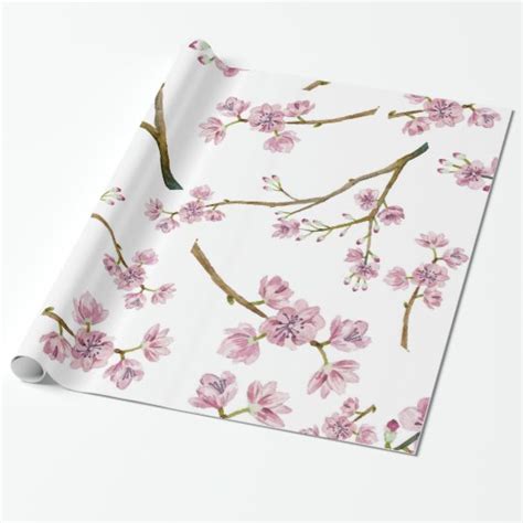Sakura Cherry Blossom Print Wrapping Paper Zazzle