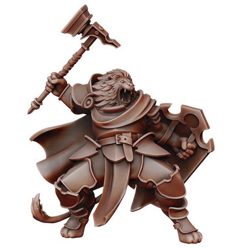 Lionfolk Paladin Resin Miniature Dnd Miniatures Dungeons And Dragons