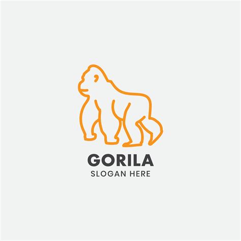 Gorilla Logo Icon Gorilla Logo Symbol Line Style Gorilla Ape Or