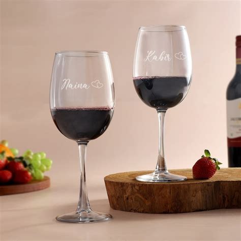 set of 2 personalized red wine glasses t send home and living ts online jvs1202723