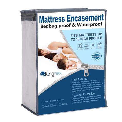 kingnex zippered mattress protector waterproof mattress encasement bed bug proof