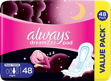 Always Breathable Soft Maxi Thick Night Sanitary Pads With Wings 48