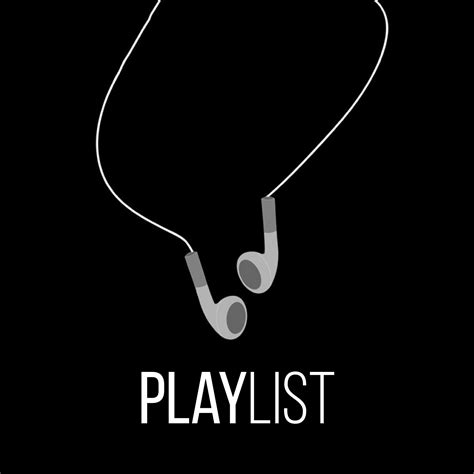 The Playlist Logo With Headphones Hanging From It S Ear Cord On A Black Background
