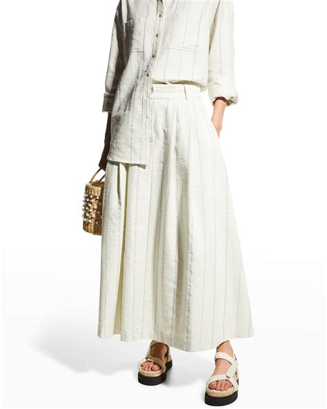Mara Hoffman Tulay Pinstriped Cotton Linen Maxi Skirt Neiman Marcus