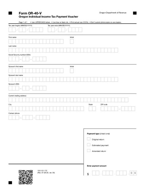 2020 Form Or Or 40 V Fill Online Printable Fillable Blank Pdffiller