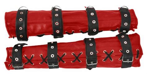 Genuine Red And Black Leather Arm And Leg Binders 4 Piece Etsy