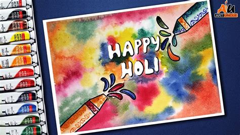 How To Draw Holi Drawing Easy Step By Step For Kids Youtube