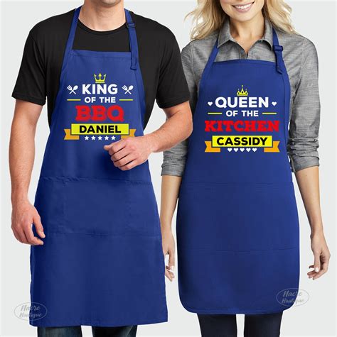 Personalized Aprons For Couples Matching Aprons His And Her Etsy Personalized Aprons Cute
