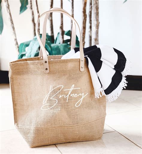 Personalized Bag Beach Bag Bridesmaid Bag Bachelorette T Etsy