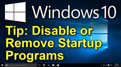 ️ Windows 10 Tip Disable Or Remove Startup Programs Uninstall