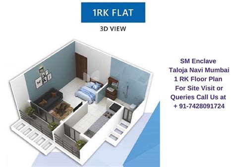 The Floor Plan For An Apartment Is Shown In Blue And White Colors With