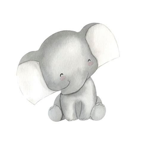 Ilustração De Elefante Em Aquarela Para Crianças Vetor Premium