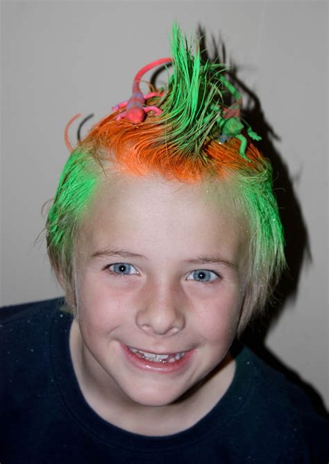 Thankfully there is a solution to prevent this from to make the hair heat resistant a coating of akaline lye is sprayed on the hair. 30 Awesomely Crazy Hair Ideas for Boys