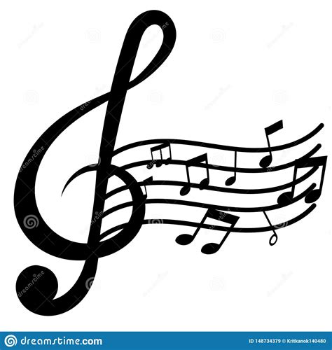 Isolated Treble Clef With Music Note Stock Vector Illustration Of