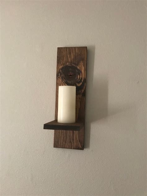Wood Wall Sconce Candle Holder Etsy