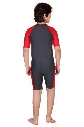 Red And Black Rovars Boy Full Body Swimming Costume Size Large At Rs