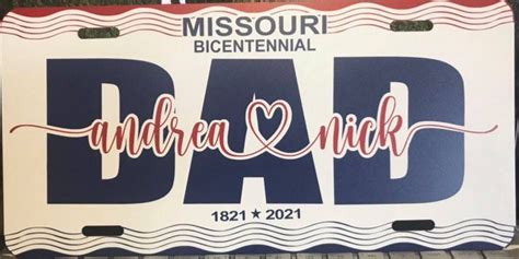 Personalized Mo Missouri Bicentennial Plate 2020 Mo License Etsy