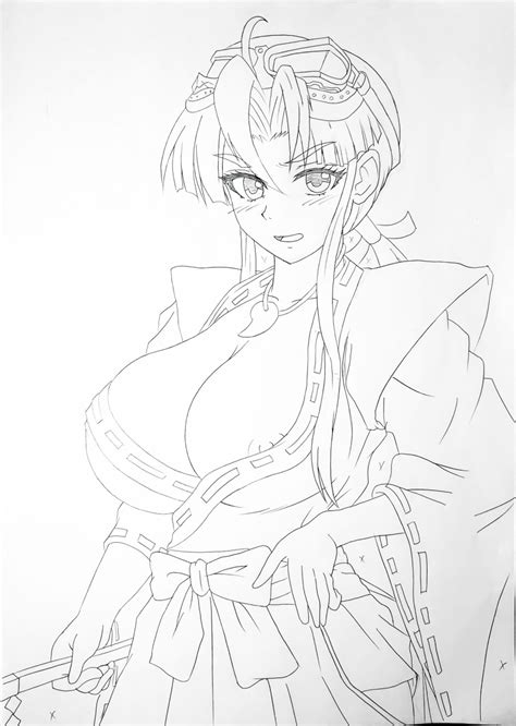 Togashi Koyori Sengoku Ace Sengoku Blade Highres 1girl Breasts