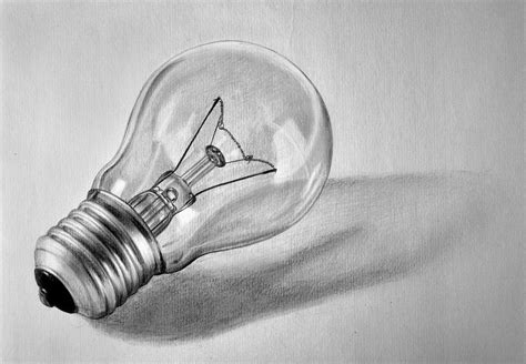 Light Bulb Still Life Drawing Realistic Drawings 3d Pencil Drawings