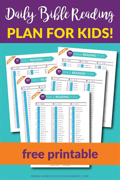 Free One Year Bible Reading Plan For Kids Homeschool Giveaways Read