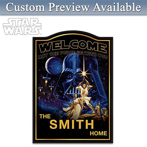 Star Wars Wooden Welcome Sign Personalized With Name Wooden Welcome