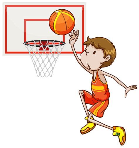 Boy Playing Basketball Clipart Boy Shooting Hoops Bas
