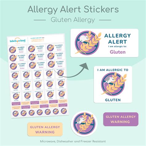 Allergy Alert Labels Allergy Labels Labels4school Uk Labels4school Uk