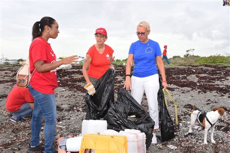 photos beach clean up day in port royal jamaica information service
