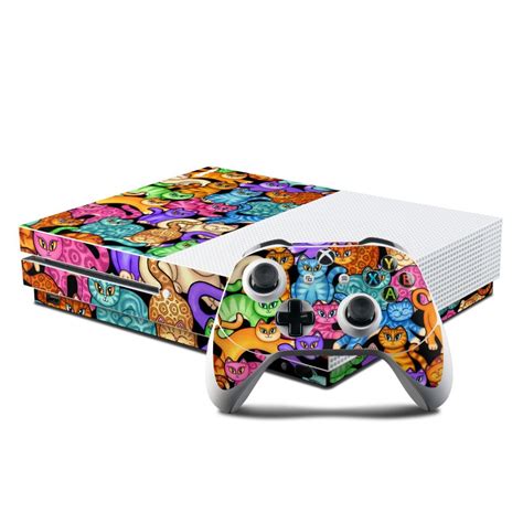 Microsoft Xbox One S Console And Controller Kit Skin Colorful Kittens