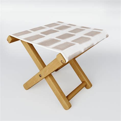 Brush Strokes Horizontal Lines Nude On Off White Folding Stool By Form
