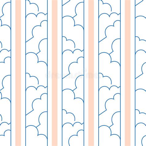 Geometric Abstract Seamless Pattern Clouds Sky Linear Stock Vector
