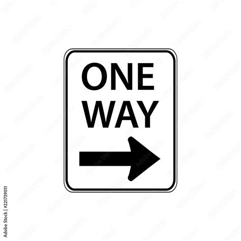 Usa Traffic Road Signs Traffic Flow In The Direction Of The Arrow Only