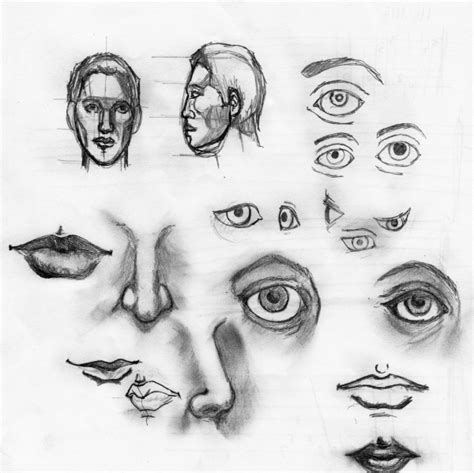 Eye Nose And Lips Sketches By Hellsbreath On Deviantart