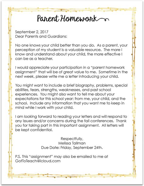 Preschool Welcome Letter To Parents From Teacher Template For Your