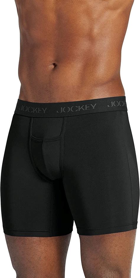 Jockey Mens Underwear Sport Microfiber Boxer Brief Black 2xl