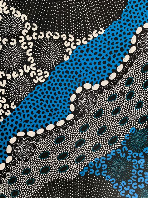 141 Water Dreaming Blue Janet Long Nakamarra Aboriginal Art 11