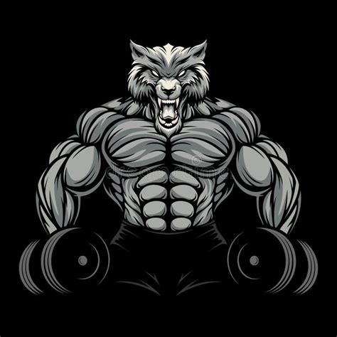 Angry Wolf Gym Stock Vector Illustration Of Colour 138510567