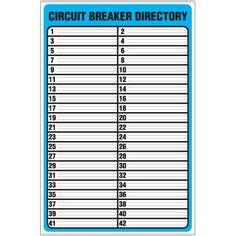 When indexing your panel, identify the breakers with numbers and write the circuit descriptions in pencil. Printable Circuit Breaker Panel Labels | charlotte clergy ...