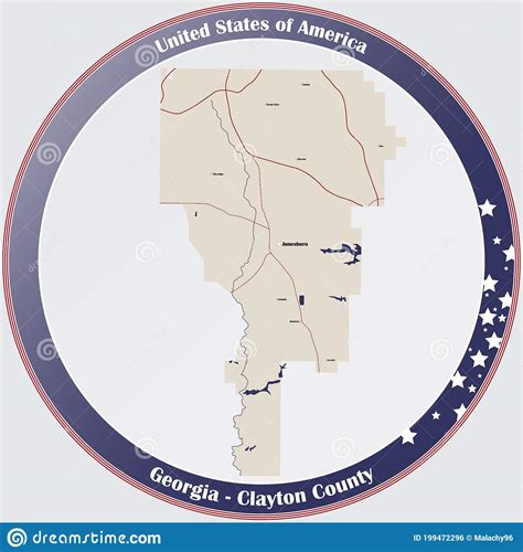 Map Of Clayton County In Georgia Stock Vector Illustration Of State